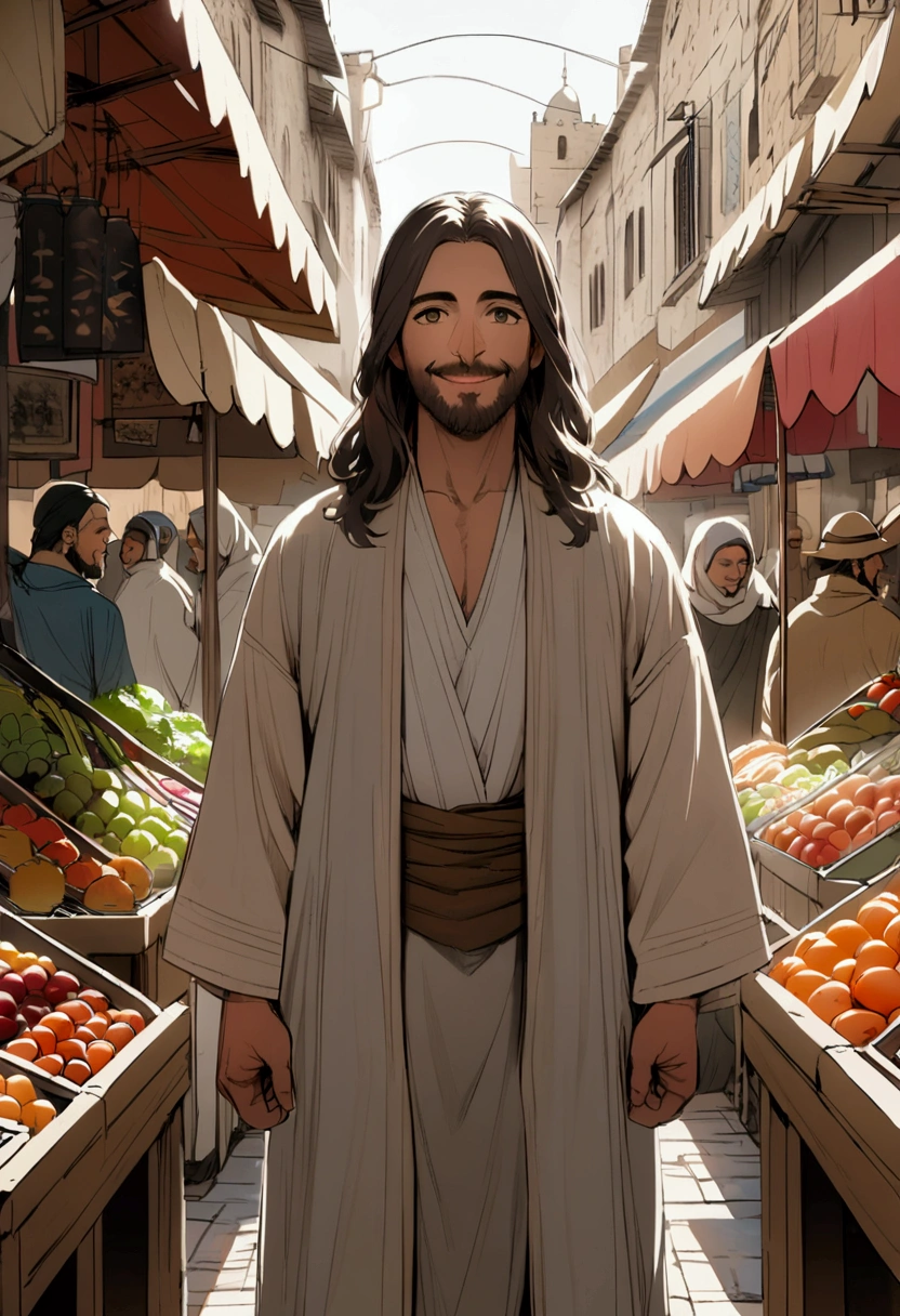 jesus christ smiling in jerusalem market