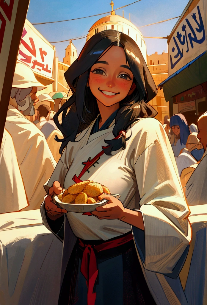 jesus christ smiling in jerusalem market in early times