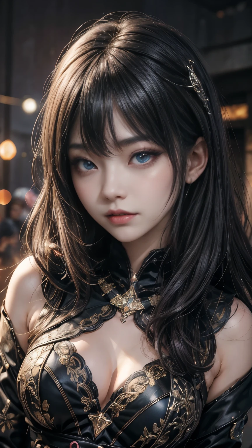 強力なスーパーevil女がクローズアップでポーズをとる, Black Goddess (Expose your shoulders), length, Flowing purple hair, View your viewers, Highly detailed face, Perfect hands, Blue smoke swirling around her, evil事を愛する, Captivating blue eyes, Dark fantasy, Genuine, Symmetric, Attention to detail, Esoteric arachnids lady, Spider Queen Elise, League of Legends, Esoteric arachnids, Combat Stance, ( body formed from metallic mauveine and metallic black liquid metallic paint twisting into a beautiful interpretation of the female figure), length, Sharp Fangs, nature, ((Complex metallic colors in the foreground)), (( Fluid Mechanics, The most beautiful smooth scale face makeup, Smirking expression)) - Dark blood, Onyxia、Noir painting of a beautiful young witch, length purple hair, dark purple lips, evil, evil female, smile, Black Prom Dress, She is coming to you, close, Bright Blue Eyes, Surrounded by swirling pink smoke, Genuine, Attention to detail, Highest quality、A beastly demon wields a vicious blade, Blood Chain, Behemoth Bones, Snake-like tentacles, Cruel Teeth, Expressions of madness, Oppressive Dungeon. 8K Vision Reveals Fear, Ultra HD detail makes monsters stand out, Grotesque shadows dance, The creature whispers, Stifling atmosphere, Vision problems, Visible Madness. blade, evil意の閃光が輝く, reflect (Light) Beyond the Darkness, Elucidate (Sharp details) and、Add a dizzying dimension to the impending chaos.