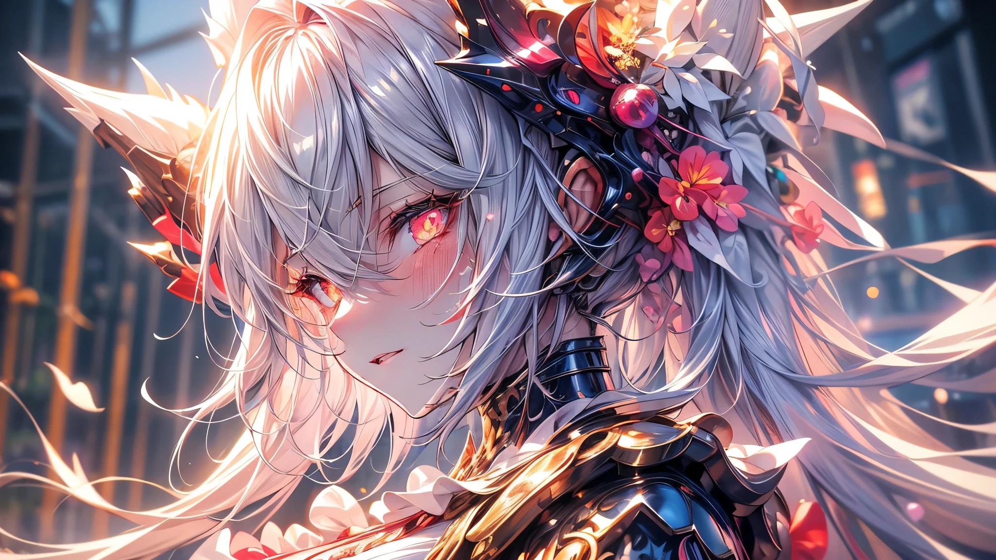 (masterpiece, top quality, best quality, official art, beautiful and aesthetic:1.2), (1girl:1.3), (fractal art:1.3),absurd, masterpiece, best quality, realistic, hyper-detailed, (shiny skin, sweaty:1.4), looking at viewer, slender, 1girl, solo, white sneakers, white miniskirt, straight long hair, princess cut, white hair, red eyes, (thick thighs:0.5), dynamic lighting, high resolution, sharp focus, depth of field, medium breasts, side boob, vampire, masterpiece, best quality, ultra-detailed, illustration, ultra-detailed face, best quality face, evil, 18 years old, adult, 1girl, 18 years old, white hair, alchemy outfit, intricate detailed outfit, sexy pose, glowing red dress, cute, kawaii, digital art, finely detailed eyes, blushing, red cheeks

