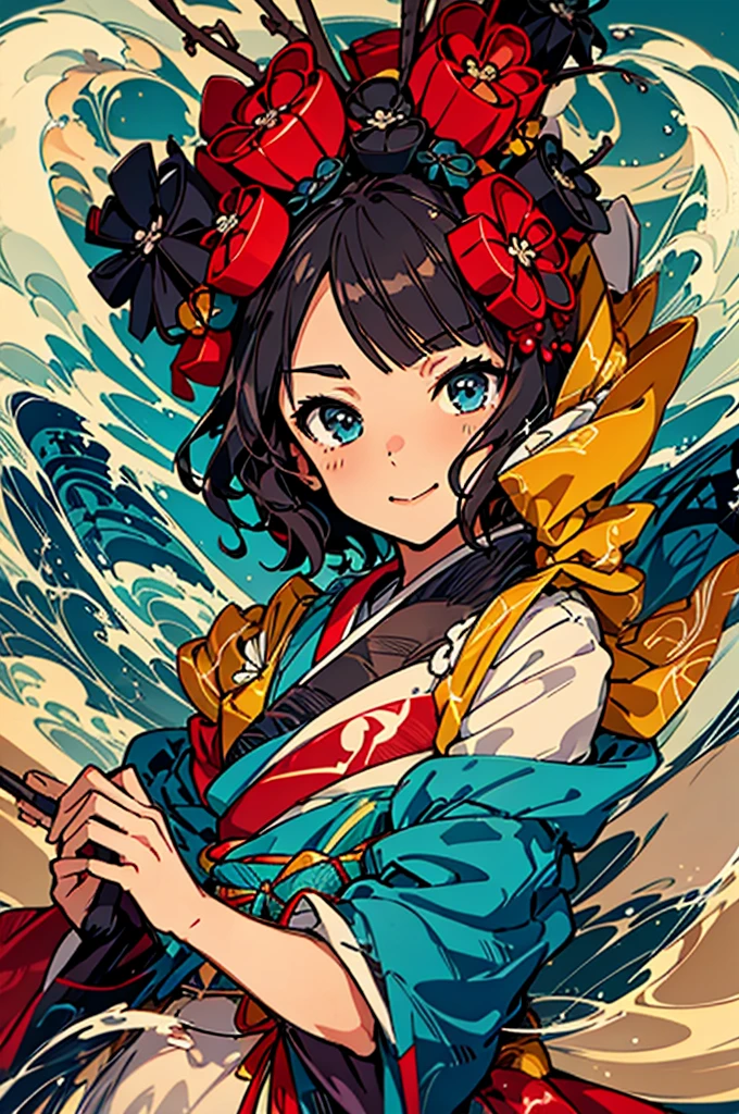 hokusai, masterpiece, super high quality, ( Highly detailed original illustration), , ((Hana Sakura)(graffiti)), Double exposure, A fluid fusion of abstract art, Glitch, ( 2D), ( Original illustration composition), ( Limited edition color fusion, Maximalism art style, Geometric art style, fire, Junk Art), Yellow theme, Background swirls and waves,[1 Girl:7], (Tilt your head:1.2), ([sketch|watercolor \(Moderate\)]:1.15),Chaotic Abstract Background, Vector Trace, グラデーションブレンディング and whole body, Artistic elements add depth to the work,Katsushika Hokusai,sketch (Character design sheet, same characters, whole body, Three-View, front, ~ ~ ~ ~ side, return) 1 female, Nervous,Cowboy Shot,,(Very bright:1.1), White Background, [1 Girl:7], (Tilt your head:1.2), ([sketch|watercolor \(Moderate\)]:1.15),