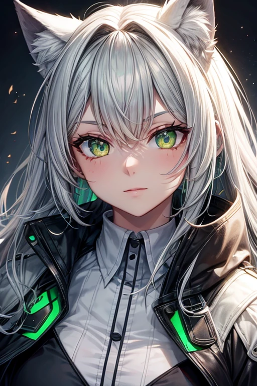 Wolf Tier, green eyes,