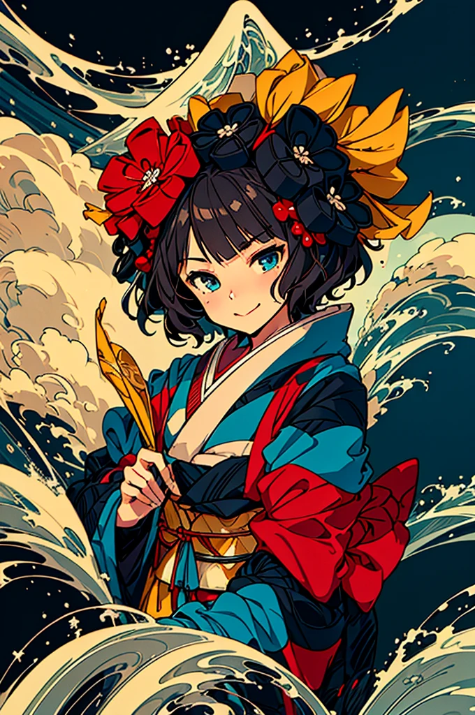 hokusai, masterpiece, super high quality, ( Highly detailed original illustration), , ((Hana Sakura)(graffiti)), Double exposure, A fluid fusion of abstract art, Glitch, ( 2D), ( Original illustration composition), ( Limited edition color fusion, Maximalism art style, Geometric art style, fire, Junk Art), Yellow theme, Background swirls and waves,[1 Girl:7], (Tilt your head:1.2), ([sketch|watercolor \(Moderate\)]:1.15),Chaotic Abstract Background, Vector Trace, グラデーションブレンディング and whole body, Artistic elements add depth to the work,Katsushika Hokusai,sketch (Character design sheet, same characters, whole body, Three-View, front, ~ ~ ~ ~ side, return) 1 female, Nervous,Cowboy Shot,,(Very bright:1.1), White Background, [1 Girl:7], (Tilt your head:1.2), ([sketch|watercolor \(Moderate\)]:1.15),