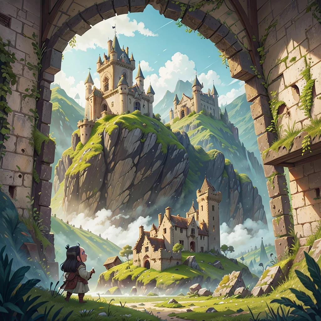 A medieval castle in ruins in the highlands