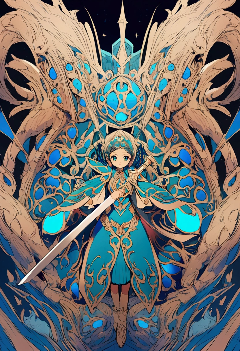 Cabaneri in Steel Castle、character、Come to perch、Holding a sword、Blue image