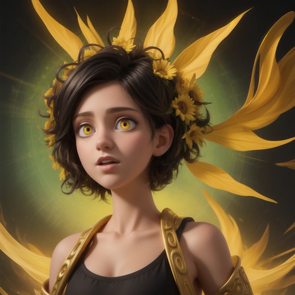 Biblical Rapture tones black yellow artistic portrait
