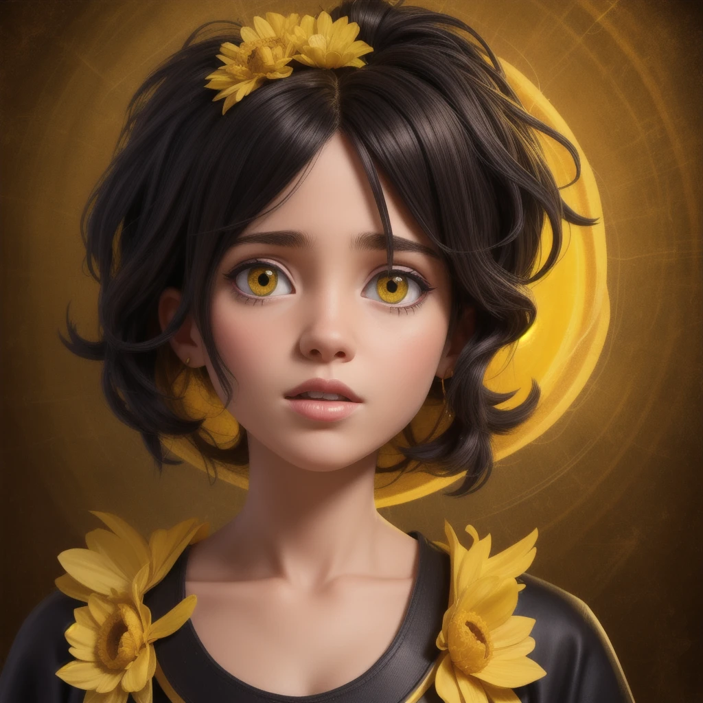 Biblical Rapture tones black yellow artistic portrait