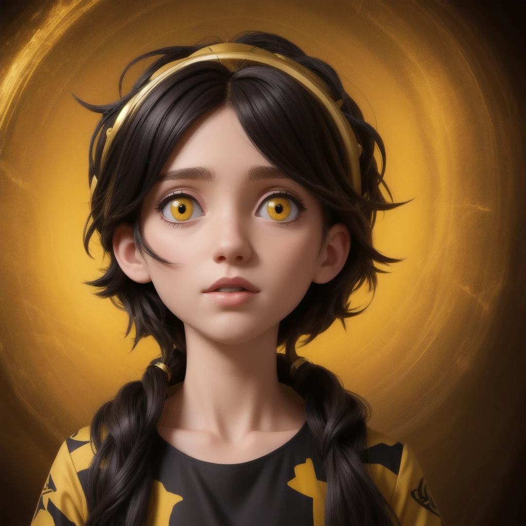 Biblical Rapture tones black yellow artistic portrait