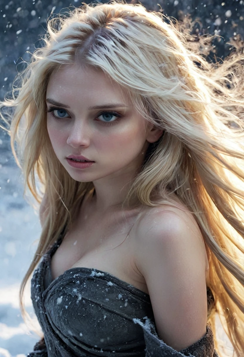 blonde with long hair in freezing hell