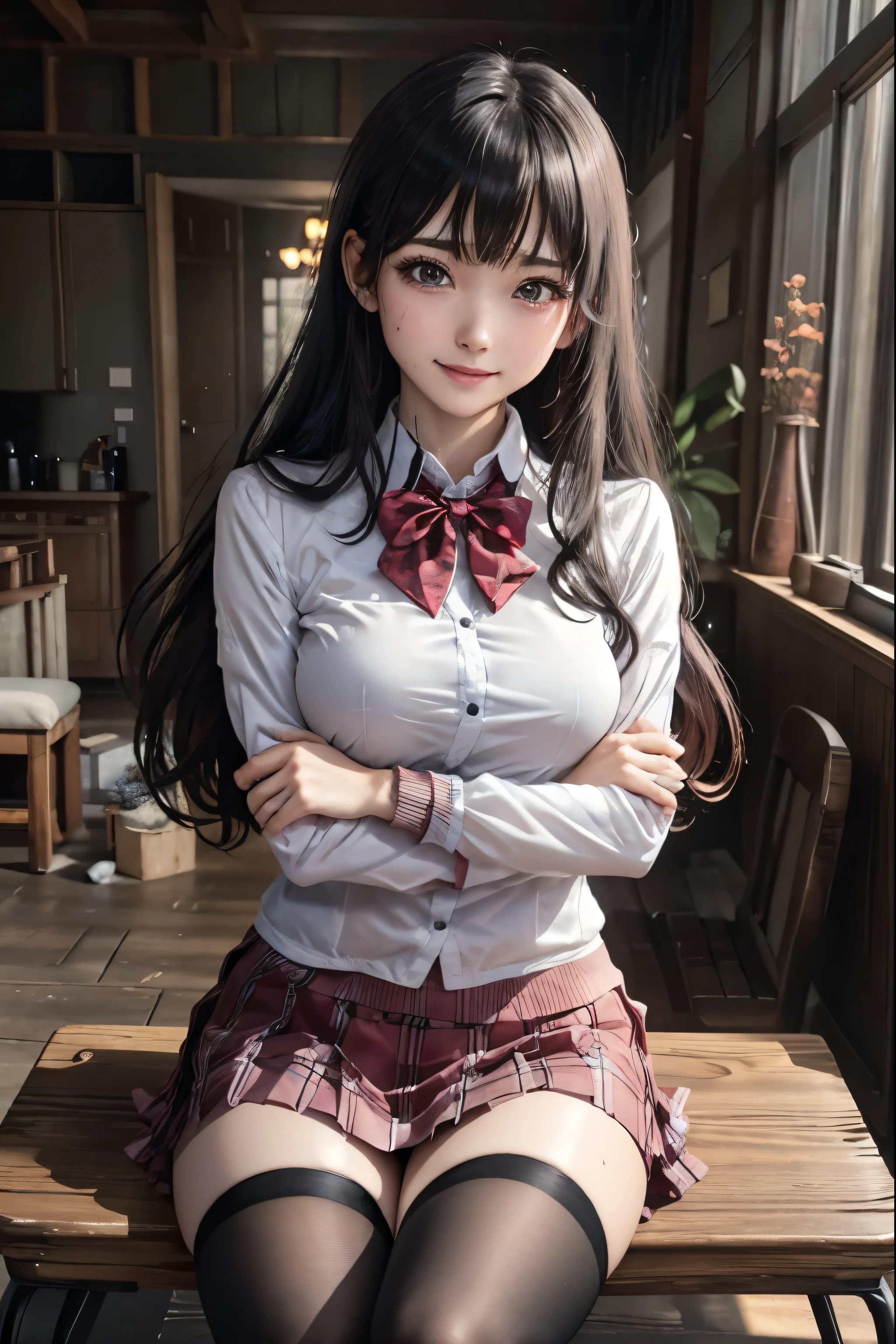 high school girlブレザー、high school girl、Red checked skirt、JK Style、Jacket、smile、garter、Knee socks、Panty stocking、Otherworldly beauty、Extraordinarily cute、boredom、unusual beauty、Dark black eyeshadow、sorrow、Good skin glow、Long Hair Straight Hair、Dark Gothic Makeup、暗いsmile、Beautiful woman、Stained Glass Background、On the table、Best Quality、5 reference books、Sweat glistens on my chest、Sweat glistens on my face、Thigh sweat、sweating、Black frill East size Regular size、Dark pink hair、Age 22 years old、Sweat sticks to my thighs、I sweat a lot and get sticky。、My thighs are sticky and shiny、Sweating on thighs and chest、Bust size S、Slightly slim、I sweat all over my body、play the piano、Sit down and play an instrument、legs are thin、Two girls、Lesbian couple、Hugging a girl、My female friend has a super cute face、My female friend has a very beautiful face、Do lesbian play、Straight perm、Vibrant and delicate straight hair、