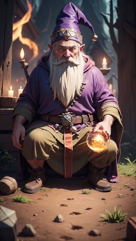 a man dressed as a gnome sitting on the ground, gnome, t-pose of wizard, t-pose of male magic wizard, gnome druid, gnome illusionist, archwizzard in a hat, an arcane wizard casting a spell, gnomon, drachenlord, wizard casting a spell, wizard man, evil alchemist gnome,crawly