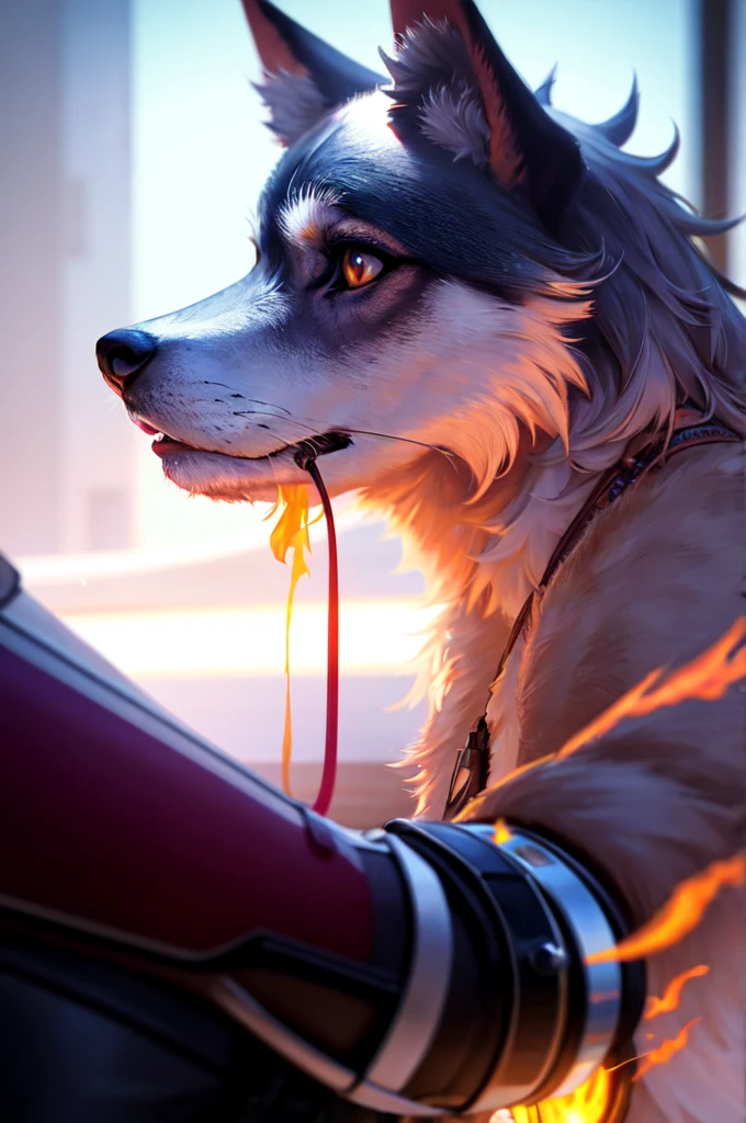 a wolf girl, kitsune inspired armor, with kitsune mask, saints row fursuit tails mod, an anthropomorphic cyberpunk fox, kitsune holding torch, anthropomorphic wolf, female anthropomorphic wolf, an anthropomorphic wolf, an anthro wolf Ambiance sombre by Yang J, Guweiz, (best quality, 4k, highres, masterpiece:1.2), ultra-detailed, (realistic, photorealistic:1.37), HDR, UHD, studio lighting, ultra-fine painting, sharp focus, physically-based rendering, extreme detail description, professional, vivid colors, bokeh, portraits, landscape, horror, anime, sci-fi, photography, concept artists, vibrant color tones, atmospheric lighting