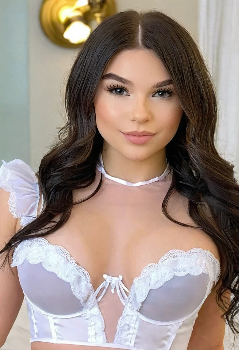 (((high quality:1.2))), Work of art, (8k), extremely detailed, ((High detail:1.2)) ((best resolution)), (Hotlexi woman), (Kenzie Reeves), Solo, ((24 years old brunette female)), (MEKA MAID),