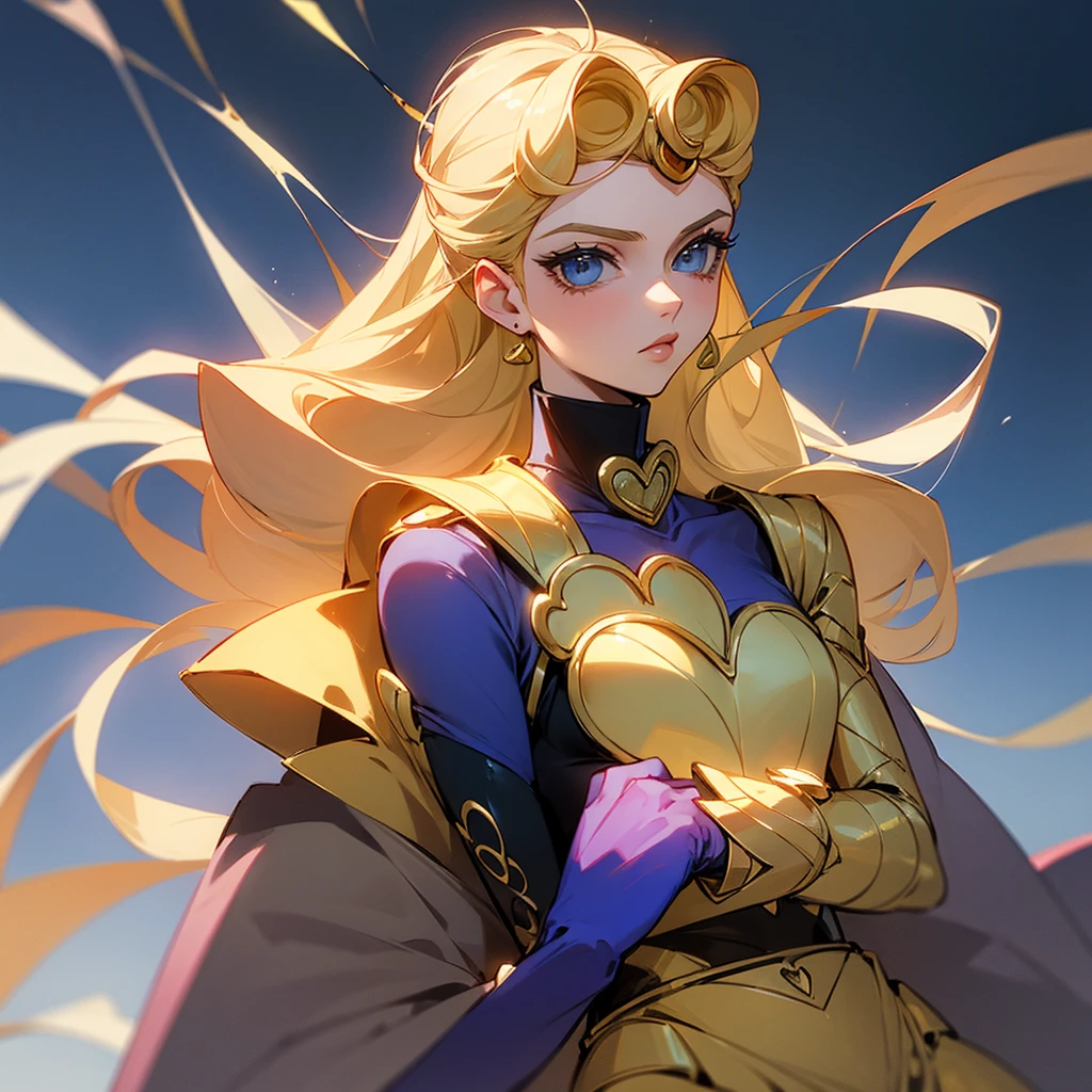 Create a female version of Giorno Giovanna from Jojo's bizarres adventure gold wind.