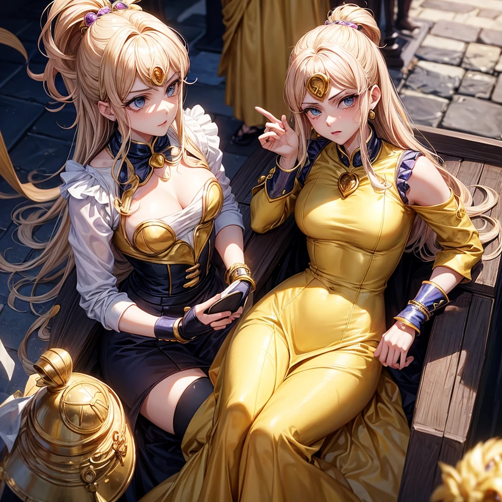 Create a female version of Giorno Giovanna from Jojo's bizarres adventure gold wind.