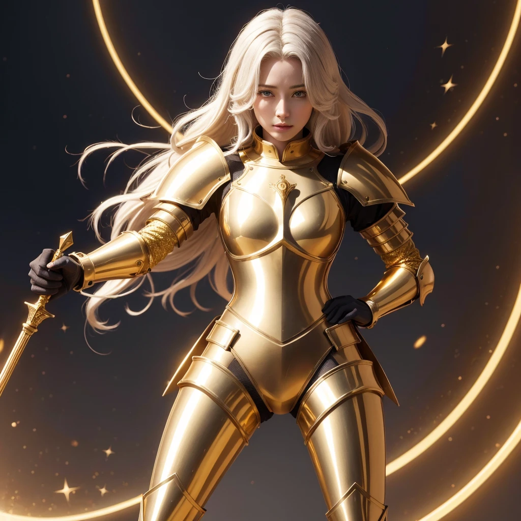((high qualiy)). Knight in golden armor. Mu of the house of Virgo.