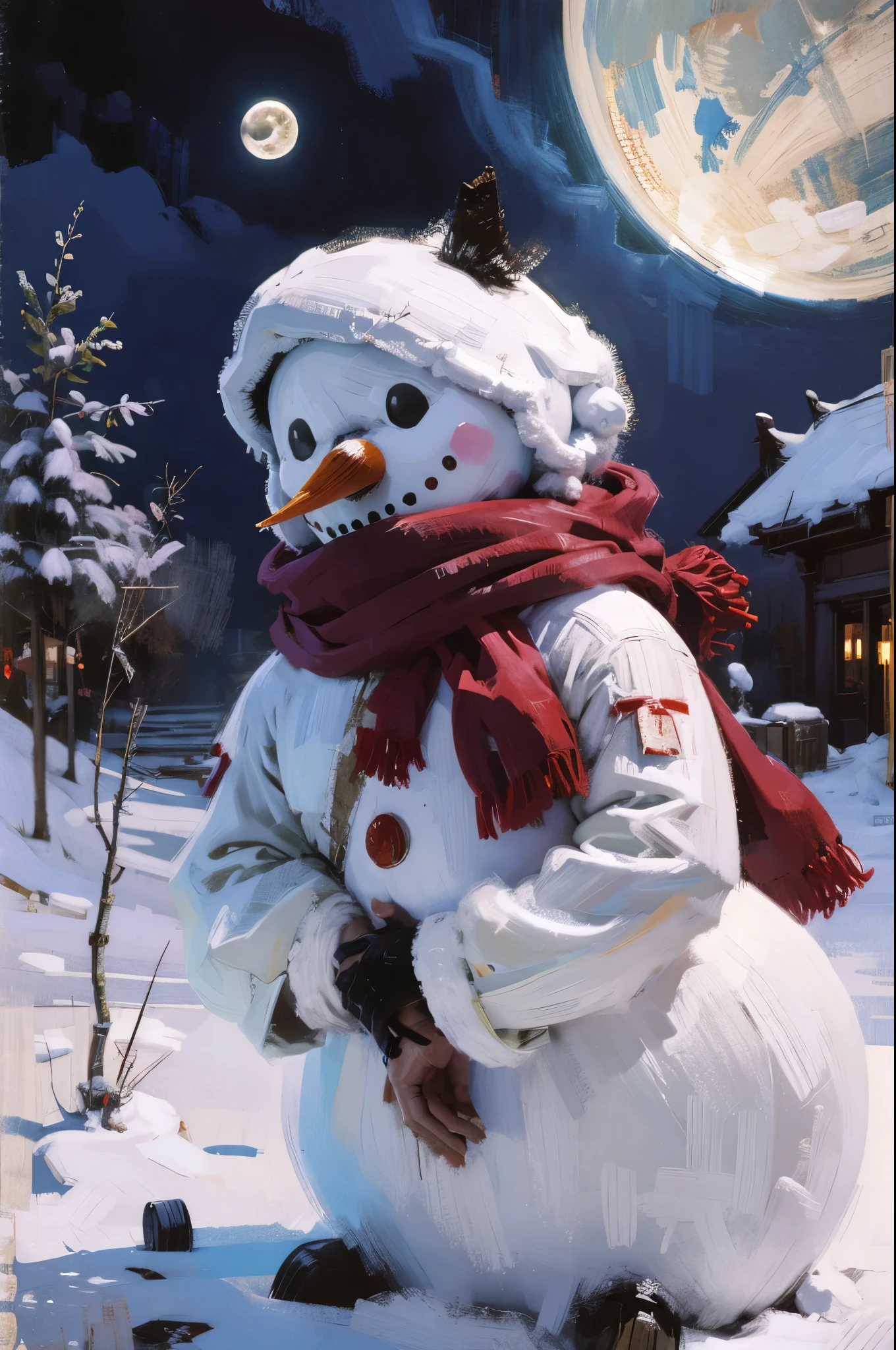snowman，Moon at night，Mengxiang，Comfortable，Unzip