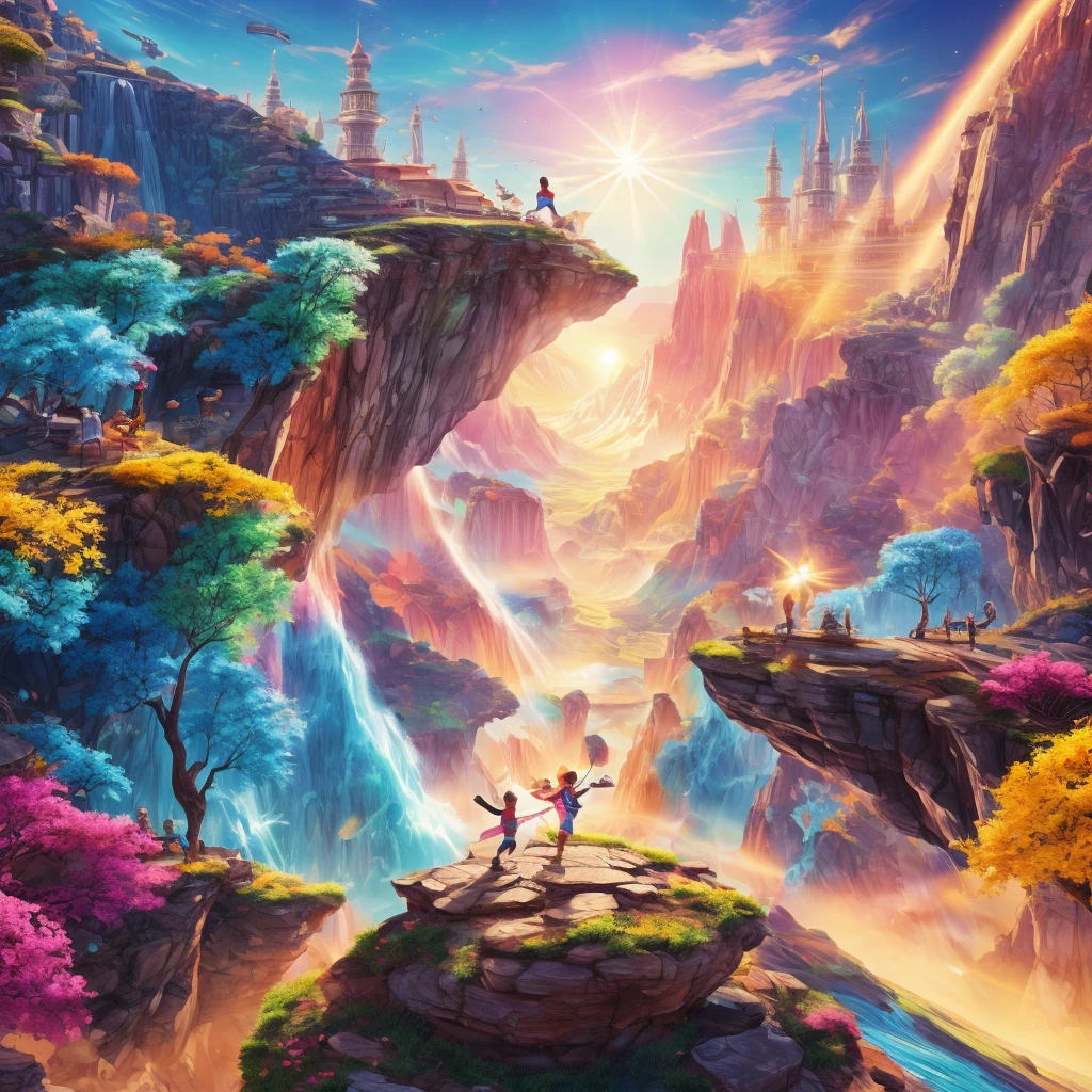 high resolution illustrations, dedicated to public welfare, showing positive energy of positive young people, striving for a new era.. The colors are bright, perfect creativity, and fantasy boundless, make people optimistic and hopeful.