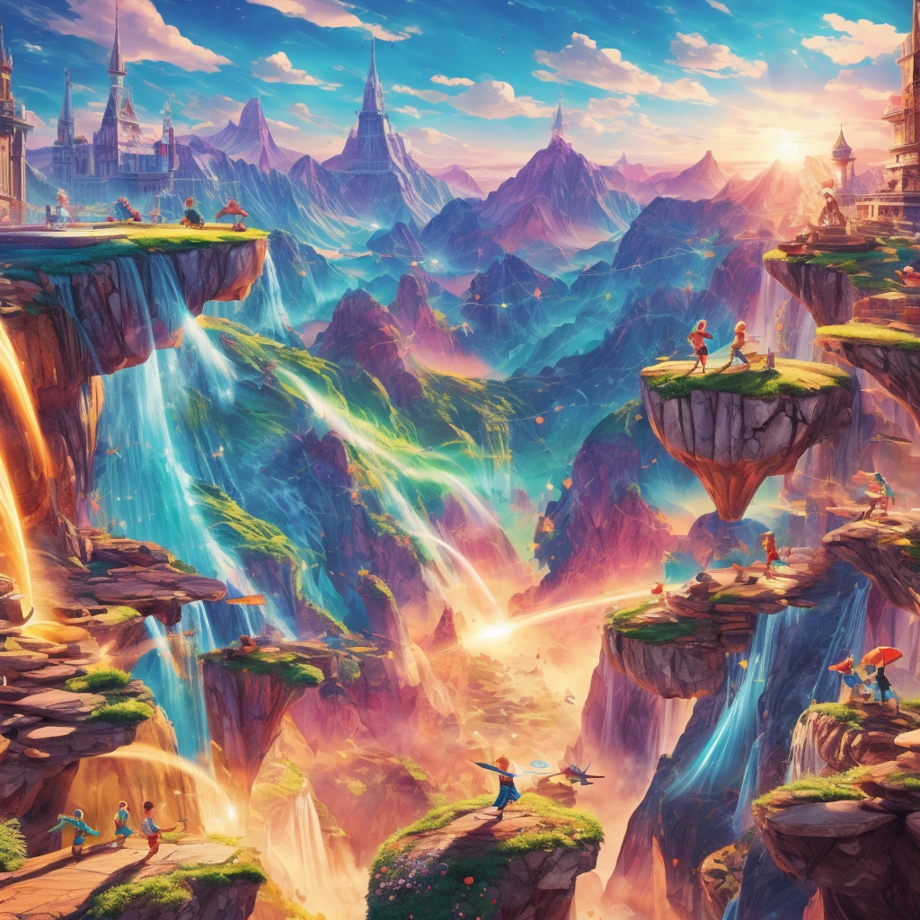 high resolution illustrations, dedicated to public welfare, showing positive energy of positive young people, striving for a new era.. The colors are bright, perfect creativity, and fantasy boundless, make people optimistic and hopeful.