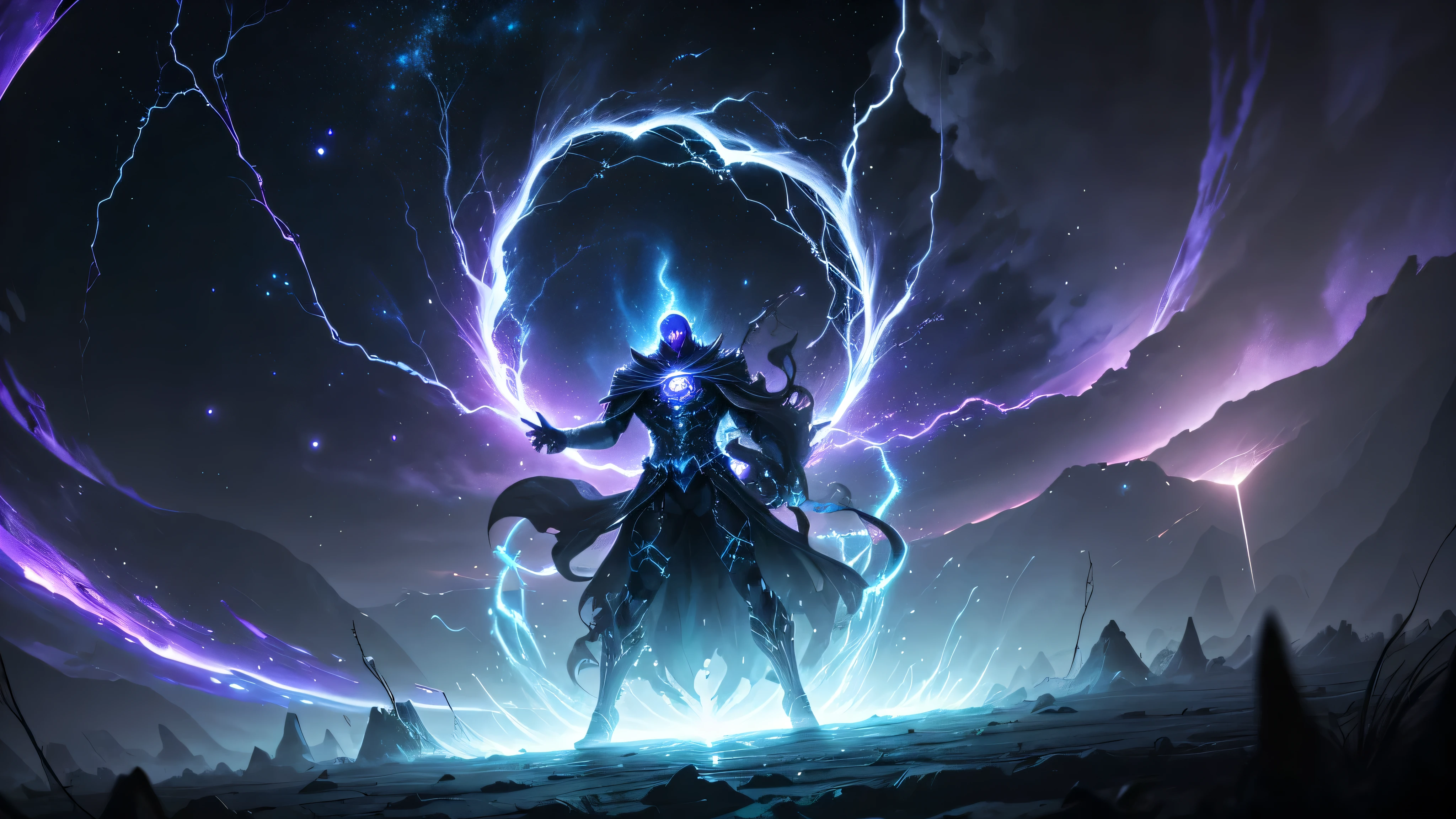 shrouded in darkness, a supernatural phenomenon: a magical spiral portal. This portal rises into the void, slowly spinning in a hypnotic dance that defies reason and reality.
The portal emits a dim, spectral light, its surface pulsating with constantly changing colors, alternating between shades of deep blue, mystical purple and emerald green. While spinning, he sucks the dust around him, creating a stream of particles that float and disappear at its center. Each grain that enters the portal appears to sparkle for a brief moment before being consumed by the endless abyss..
Sparks and lightning emerge from the portal, briefly illuminating the darkness. Lightning crackles with electrical energy, as if they were fragments of a distant universe trying to break the barrier between worlds. The air around the portal vibrates with an almost palpable tension., loaded with the promise of adventures and dangers beyond understanding.
