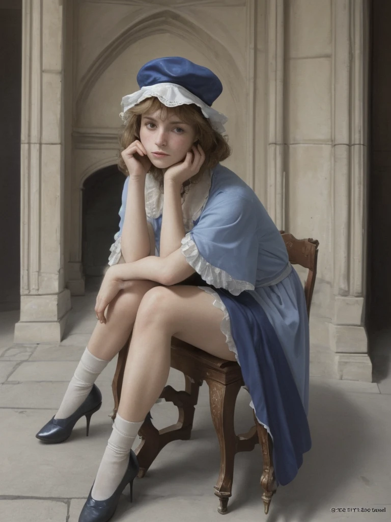 Crée une femme assise sur le capau
