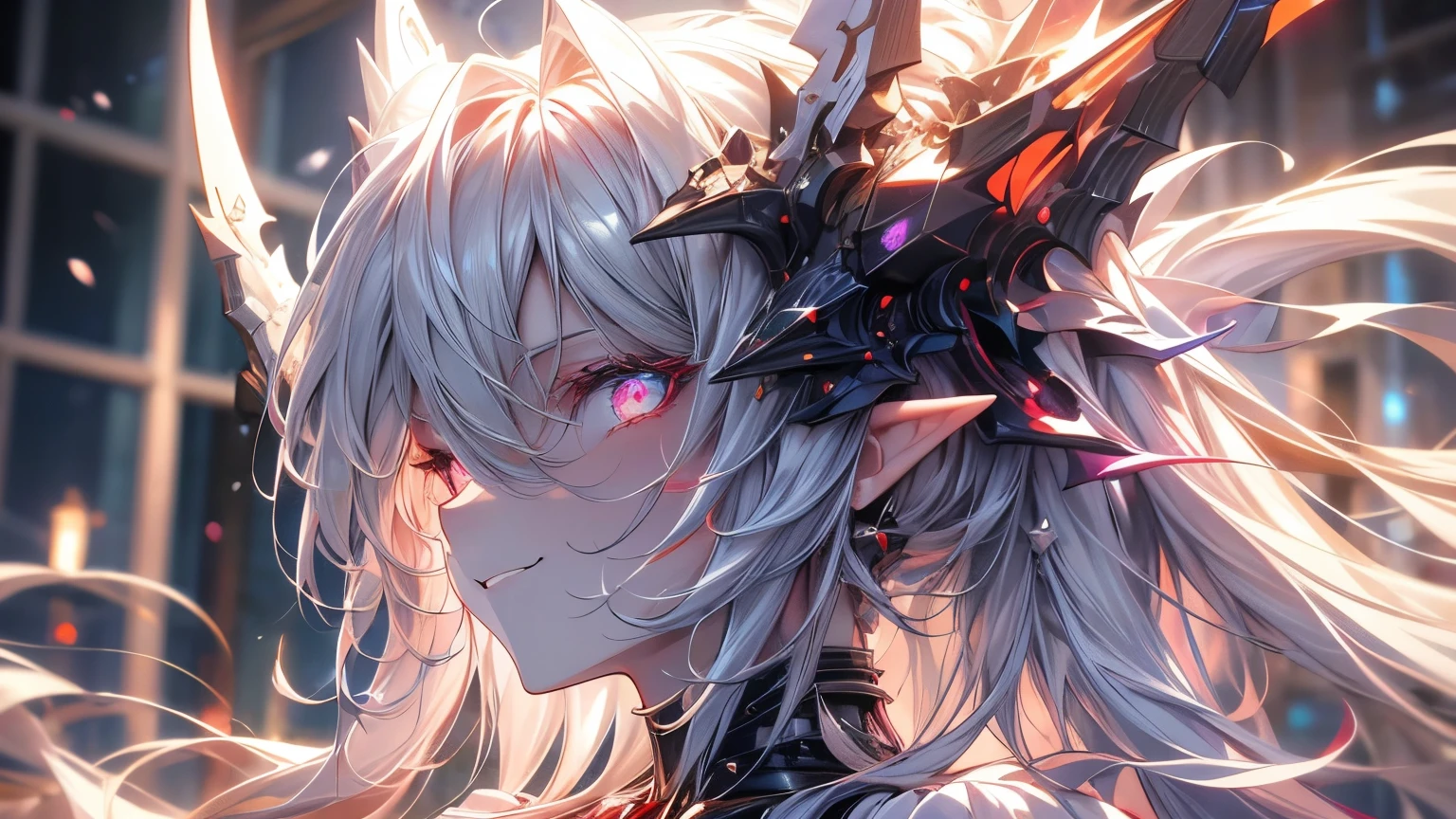 （（tmasterpiece：1.4，Best quality at best））+，（hyper-detailing）+，（Detailed eyes：1.5）+，（pointy ears：1.5），（cute girls），（Golden-red eyes：1.5），（cabelos preto e longos:1.5），（wariza：1.2），pale-skinned，Seductive smile，black crystal block，Red crystal on forehead，Red sunglasses，（White lab coat，black shirt，black long pants：1.5），（black Bracelet：1.4），dense teeth，burning pipe，The stands up，metal chains，Black silk gloves，Ice cleansing effect，（fashionable girl：1.1），（dawn light：1.2），（Thick black and white：1.16），（depth of fields：1.4），Complicated details，color mixing，Detailed route，Excellent,super detailing,The content is very detailed,(hight contrast:1.11),wind,Amazing cleavage,beautidful eyes,messy hair,(best illuminate，Extremely Delicately Beautiful), ((movie light lighting)), (seen from the side:1.3)，8k,tmasterpiece，Best quality at best，cinematic Film still from，1 plump girl，（Close-up cleavage：1.1），bright，Interesting，gentlesoftlighting，（bauhaus，shape，line engineering，Abstract：1.1）offcial art， Unity 8k Wallpaper， ultra - detailed， Beautiful and beautiful， tmasterpiece， Best quality at best， （dynamic angle：1.4），PerfectNwsjMajic，（tmasterpiece，top-quality，Best quality at best，offcial art，Beauty and aesthetics：1.2），The content is very detailed，rich colourful，highest details，
