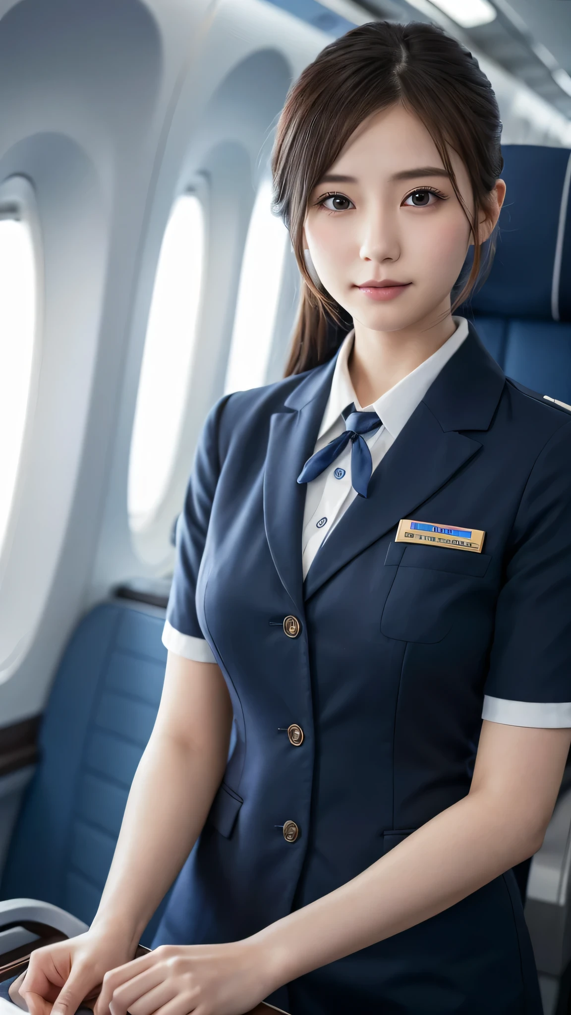 Super detailed, High resolution, Super detaileded, highest quality, wonderful, highest quality,Integrated 8K wallpaper, cinematic lighting, stewardess、20-year-old、Japanese
