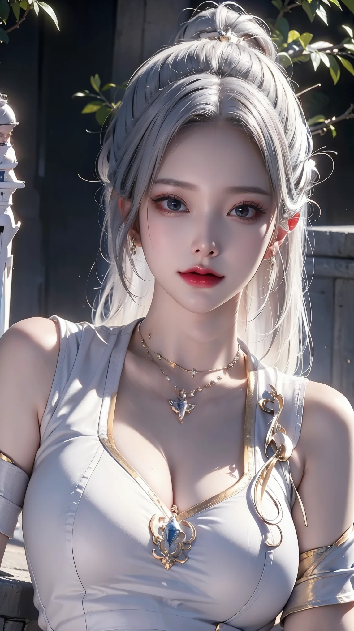 8K Ultra HD,masterpiece,best quality,Photo-real,1 girl,White analysis of legs,close up,close up,Dynamic posture,Maximize Pixels,Shooting angle,Golden Ratio,Perfect body, urban beautiful girl college students, masterpiece, Light makeup, Red lips, Silver Hair, Messy long hair, Street background, beautiful, elegant. Extremely fine details, masterpiece, Real texture, Lighting Realism, Perfect operation, 8K, HD, Exquisite facial features, White skinny open-chested top, Transparent White Skinny Shorts, slim, Big bright eyes, Smooth skin, earrings, necklace, Tattoo,(Rockets uniforms:1.4), (Rockets uniforms V2.1),Lying under the stars,Exquisite smile,Beautiful and delicate eyes,Beautiful and delicate lips,Extremely detailed face and eyes,Long eyelashes,whole body,Flowing long hair,belly button,best quality,