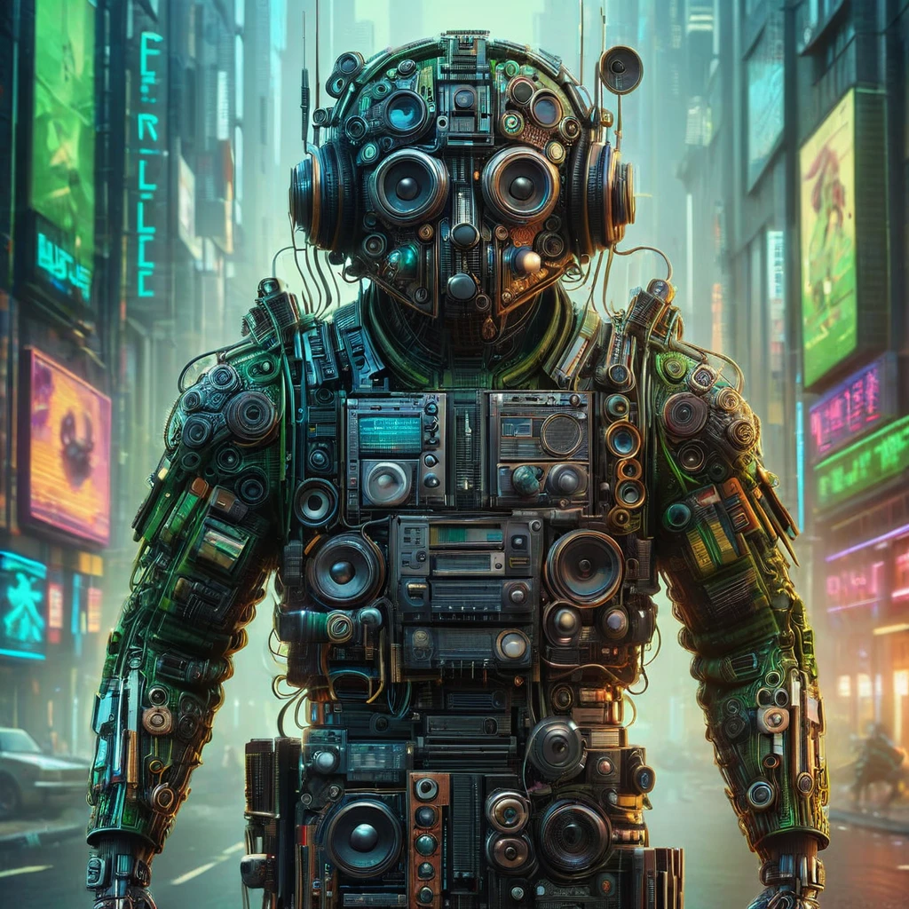 a digitalste soldier,intricate abstract,intricate wu,beeple,dan mumford,concept,octane,greg rutkowski very coherent symmetrical,cinematic,key,hyper realism,high detail,8k, green 