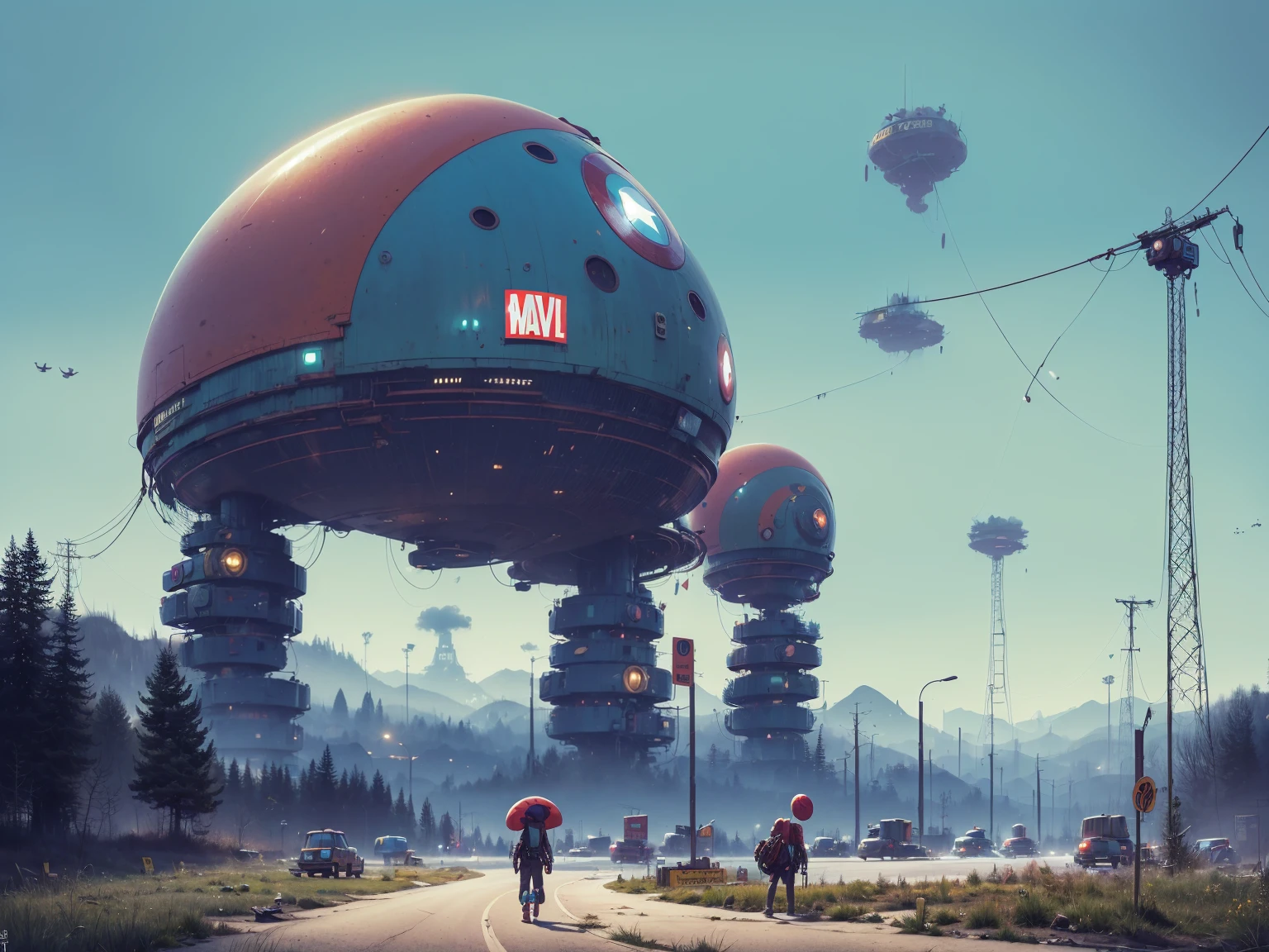 (lora:21Stalenhag:1),(Time Variance Authority),TVA,(TVA/(Marvel cinematic universe)/),(masterpiece), (best quality), (ultra-detailed), (best illustration), (best shadow), (absurdres),((draw by Simon Stlenhag)), Simon Stlenhag style,TFTL SIMON STÅLENHAG