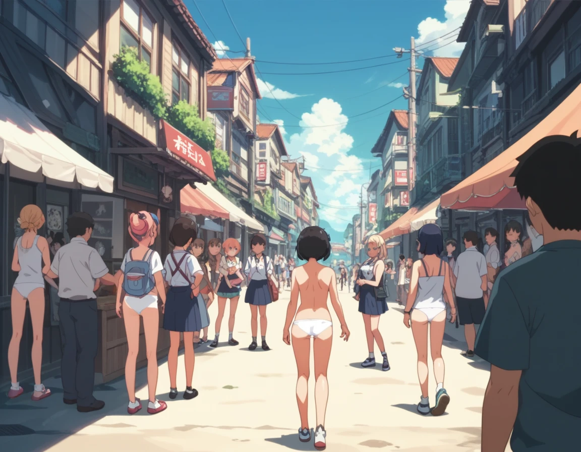 Animated screencaps,anime coloring, ikasumume, White-panties, several girls