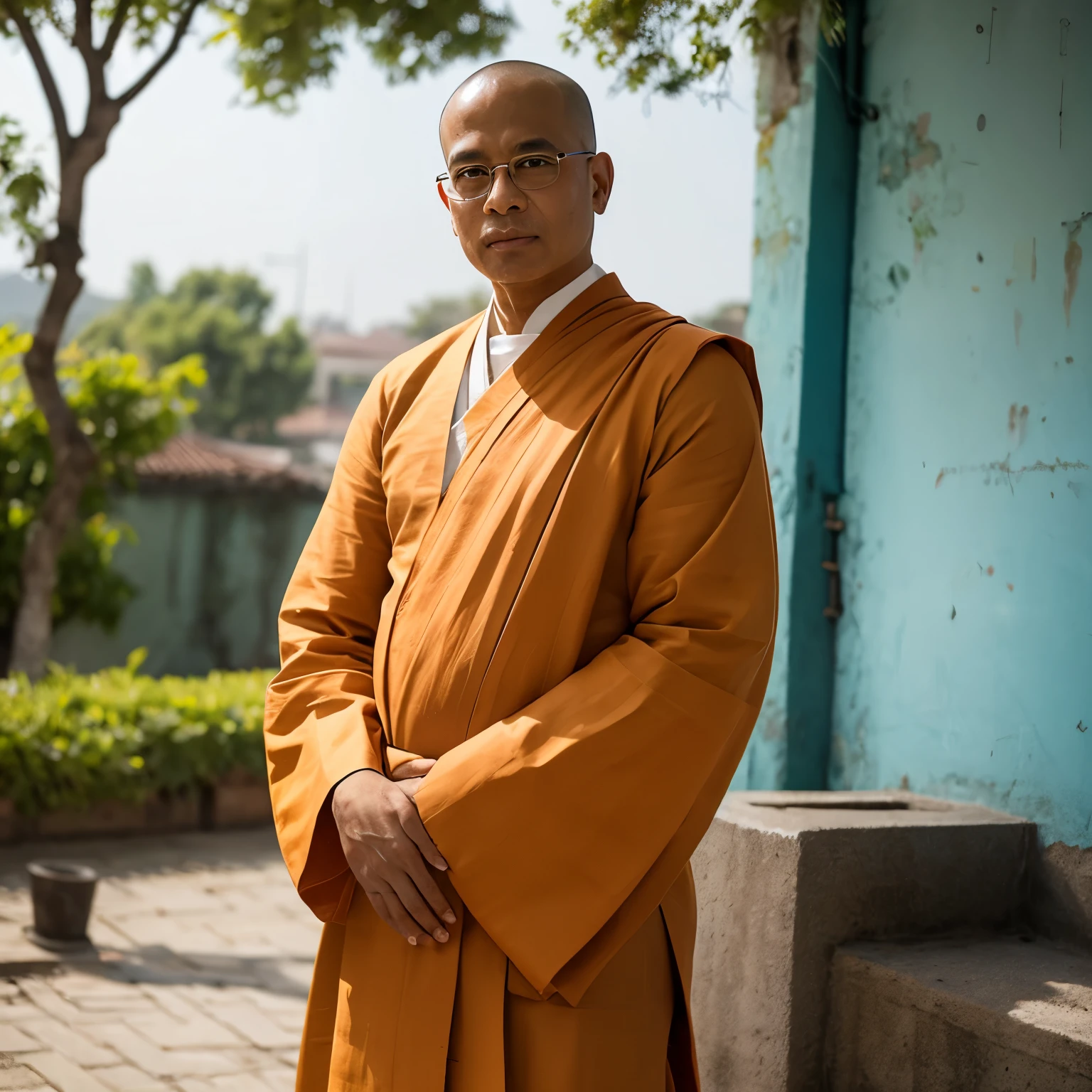 Photo of a monk５０Wearing Indian monk&#39;s robes from the 19th century