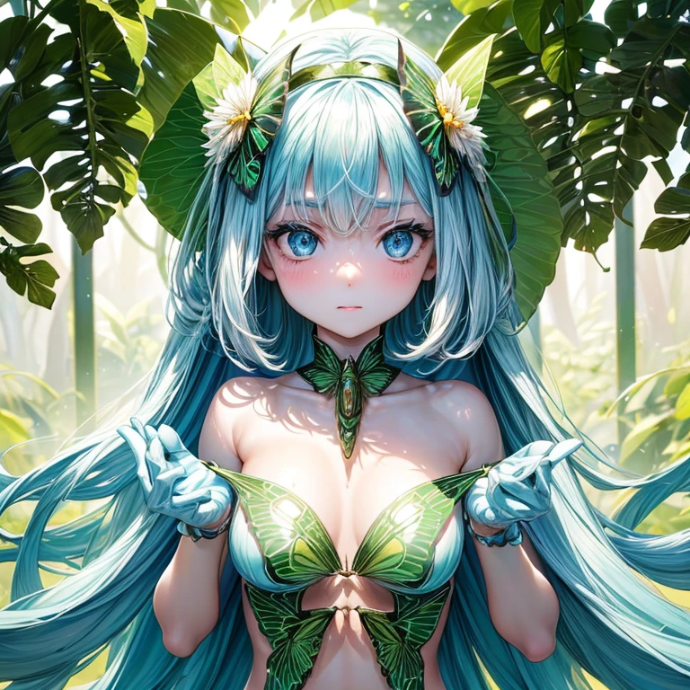 ((picture-perfect)), ((face perfect)), ((ultra detaild)), ((fully body)), ((perfectbody)a girl coming out of a cocoon, ((metamorphose)), insect girl, semi-human
