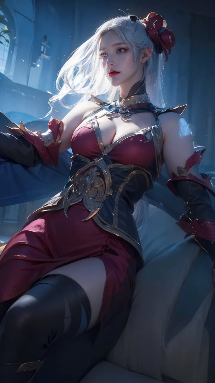 a white hair、Close-up of woman wearing white mask, Beautiful character painting, Gu Weiss, Gurwitz-style artwork, White-haired god, author：Yang Jie, Epic and beautiful character art, Stunning character art, author：Fan Qi, by Wuzhun Shifan, Gu Weiss in pixiv art station street, Single ponytail, insult, High Ponytail, Tall and big, Long legs, (Sleeveless lace shirt), (shorts), (Striped )), ((Striped )), Walk, elegant, dignified, Feminization, Beautiful curves, sweet smile, Strong sense of detail and layering, 丰富绚丽的Farbe, Has a unique texture, rich and Farbeful, Farbe**, vivid, Design Art, 16K, Very detailed, {{illustration}}, {Extremely refined}, {Exquisite surface treatment}, Very detailed, Delicate and shining eyes, {{light}}, Ultimate light effect, model: Realism, CFG size: 12, **: Bright texture (1.35), high quality, masterpiece, Exquisite facial features, Delicate hair depiction, Detailed depiction of the eyes, masterpiece, best quality, Ray Tracing, Extremely detailed CG unified 8k wallpaper, masterpiece, best quality, (1 girl), Perfect female image, (((Skinny white T-shirt))), beautiful eyes, (Delicate face), Black short hair, Tie your hair up, light blue hairpin, (White skin), (Optimal lighting), (Super intricate details), 4K Unified, (Very detailed CG), Showing off her white legs, , Hot Pants, shorts,