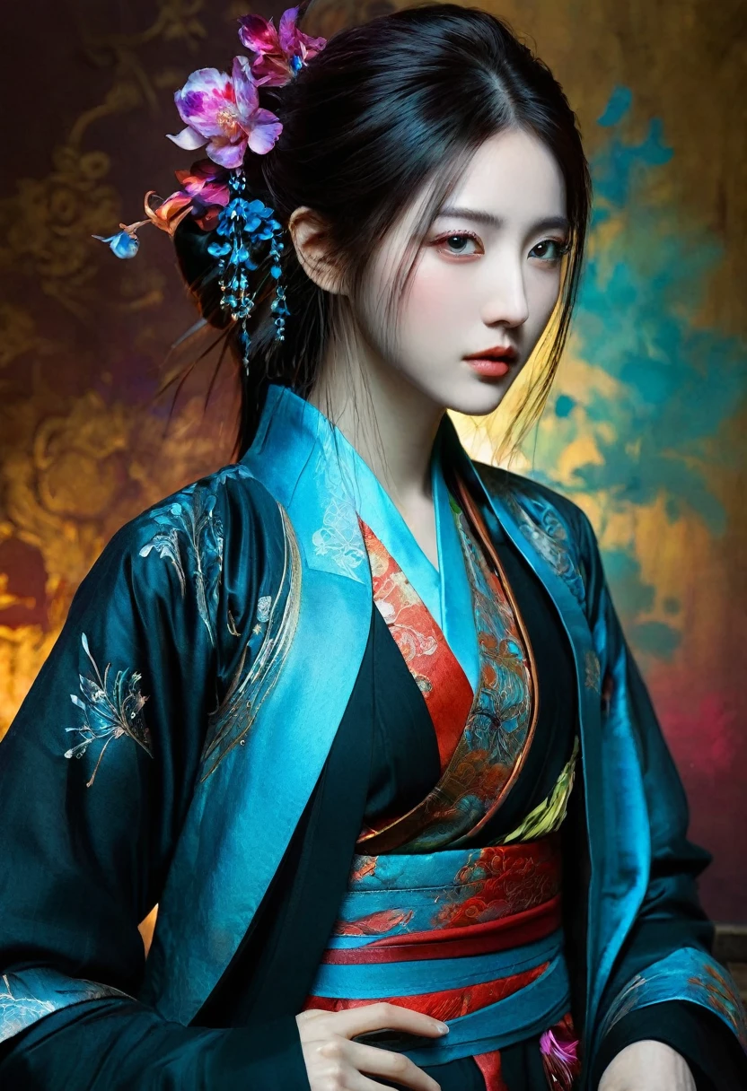 <(Digital watercolor Illustration of a (oriental beauty), by JB, Waterhouse, Carne Griffiths, Minjae Lee, Ana Paula Hoppe, Stylized watercolor art, Intricate, Complex contrast, HDR, Sharp, soft Cinematic Volumetric lighting, flowery pastel colours, wide long shot, perfect masterpiece:):1.0, (upper thighs shot:1.3), full body,
<(detailed matte painting, deep color, fantastical, intricate detail, splash screen, complementary colors, fantasy concept art, 8k resolution trending on Artstation Unreal Engine 5):0.9,