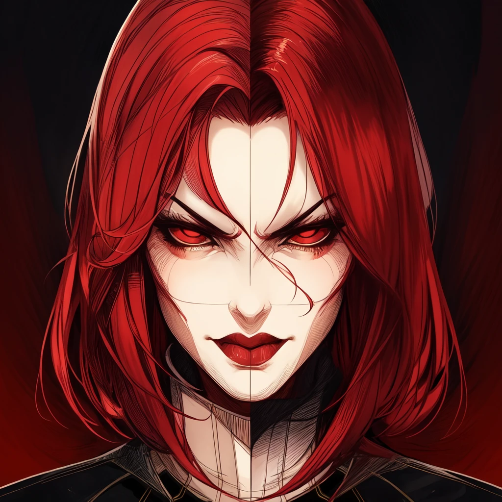 beautiful woman with red hair , long witch dress ,fancy ,black forest