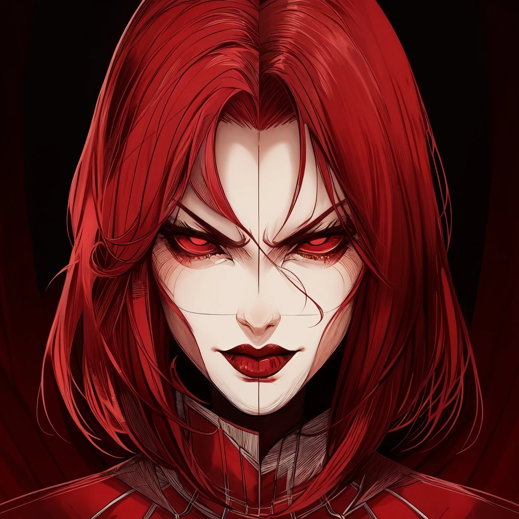 beautiful woman with red hair , long witch dress ,fancy ,black forest