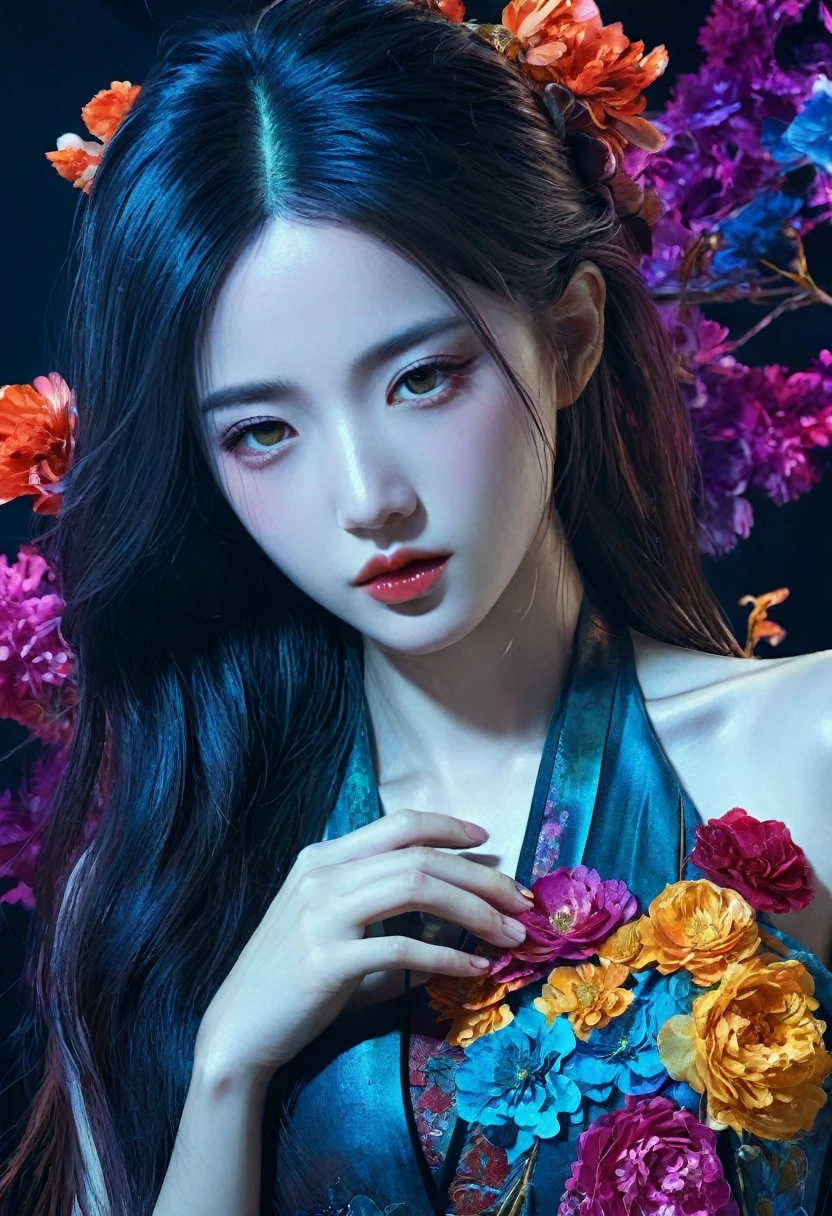 <(Digital watercolor Illustration of a (oriental beauty), by JB, Waterhouse, Carne Griffiths, Minjae Lee, Ana Paula Hoppe, Stylized watercolor art, Intricate, Complex contrast, HDR, Sharp, soft Cinematic Volumetric lighting, flowery pastel colours, wide long shot, perfect masterpiece:):1.0, (upper thighs shot:1.3), ((full body)),
<(detailed matte painting, deep color, fantastical, intricate detail, splash screen, complementary colors, fantasy concept art, 8k resolution trending on Artstation Unreal Engine 5):0.9,