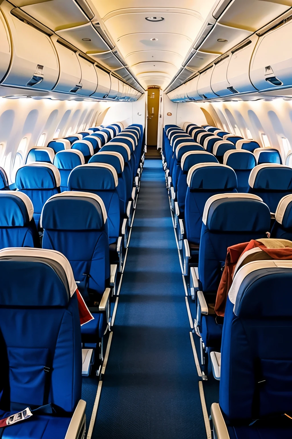 Distribution of the rows and seats of an airplane, please show the entire plane inside another image that can be seen more 


