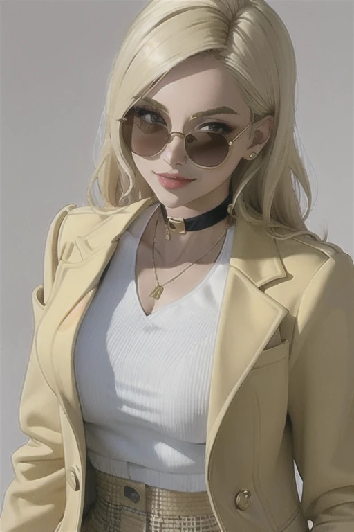 ((Masterpiece, best quality)),edgQuality,smirk,smug,
edgCJ, a woman in a jacket ,wearing edgCJ,chic jacket
blonde nadia, sunglasses,choker