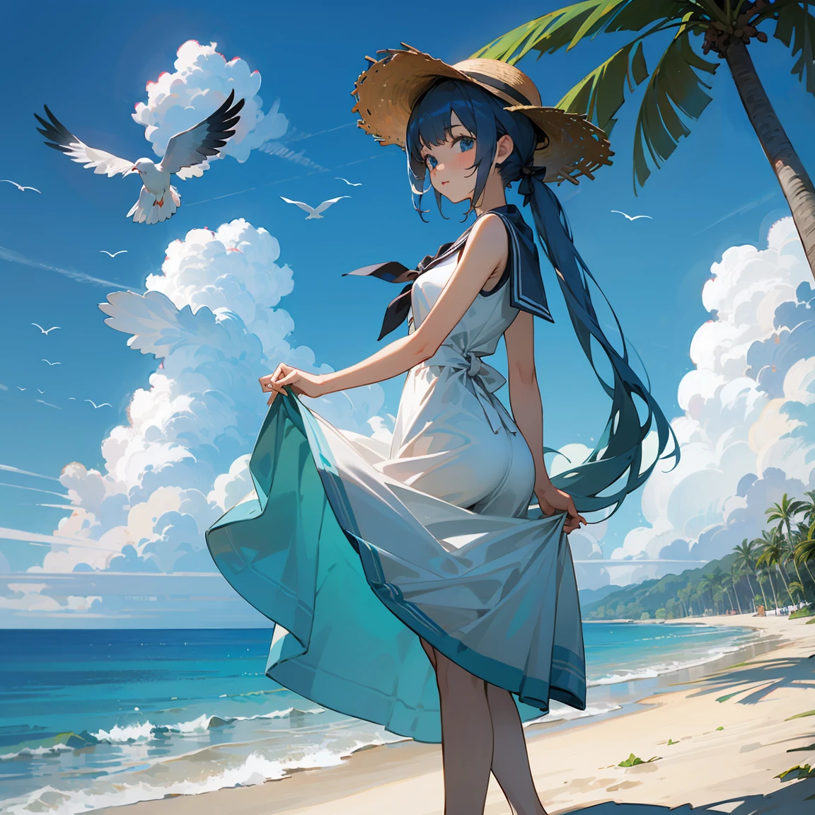walk in beach , tropical forest ,(((crabs on breach)))