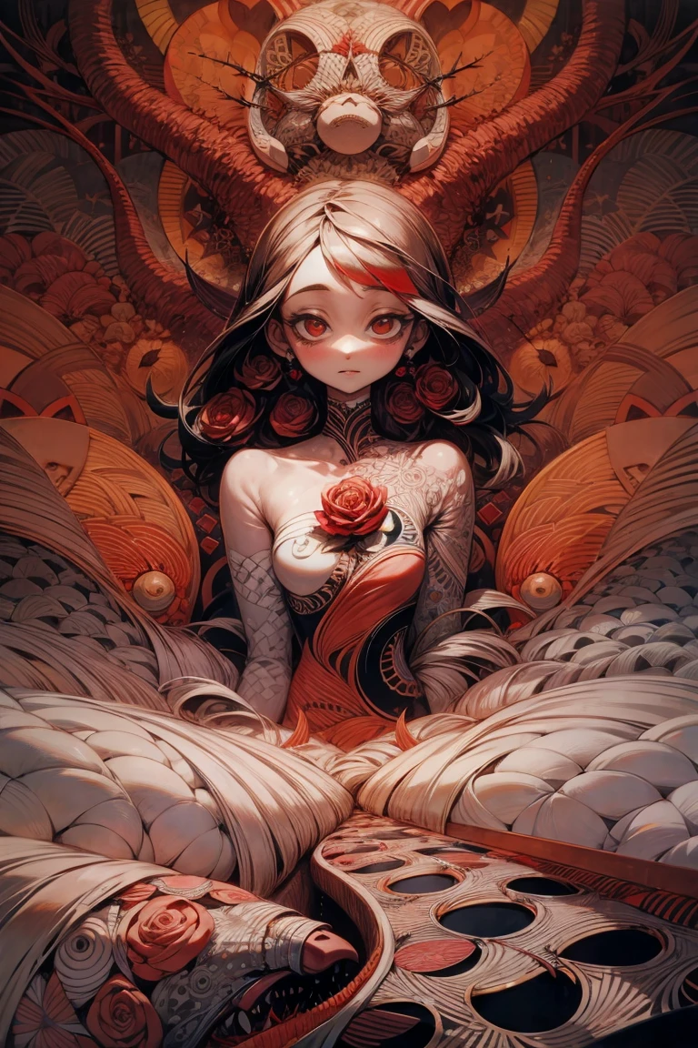 ((highest quality)), ((masterpiece)), (be familiar with),Lady,Red hair,((nsfw)),Pussy,Pussyを開く,The uterus is visible,clitoris,Small breasts,Flat Chest,Small breasts,Big nipples,Erect nipples,Large areola,Tattoo of the uterus,