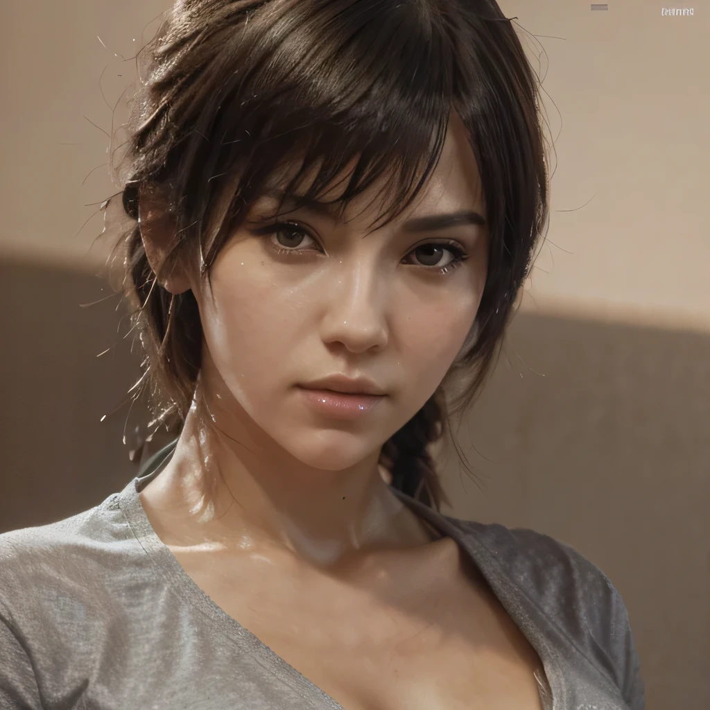 a close up of a person in a bikini and a shirt, guweiz, artwork in the style of guweiz, a hyperrealistic , hyperrealistic , ilya kuvshinov. 4 k, (sfw) safe for work, makoto shinka, realistic anime 3 d style, nurse girl, anime highly detailed