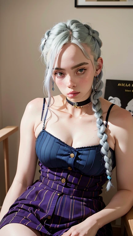 Arafed woman with blue hair., Portrait of Vanessa Rhd, braided hair, 2 4 year old female model, 18 years, Violet Myers, Angelina Stroganova, bella poarch, anastasia ovchinnikova, Instagram Template, Kailee Mandel, taken in the early 2020s