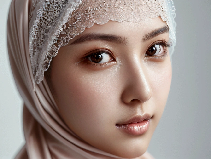 (best quality, high resolution), full screen of angel face, malay hijab girl, perfect eyes, perfect nose, perfect lips, delicate and defined facial features, ethereal glow, soft and gentle lighting, flawless skin texture, intricate details, captivating expression, enchanting gaze, a subtle smile, whimsical background, dreamlike atmosphere, monochromatic colors, meticulous shading and cross-hatching, intricate pencil strokes, mesmerizing and lifelike depiction, breathtakingly realistic portrait, stunning artistic composition