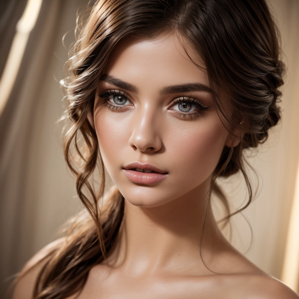 a professional photographer in a photography studio, holding a vintage camera, beautiful detailed eyes, beautiful detailed lips, extremely detailed eyes and face, long eyelashes, elegant pose, natural lighting, high quality camera, 8k, photorealistic, studio lighting, dramatic lighting, cinematic, warm color tones, muted colors, clean studio backdrop