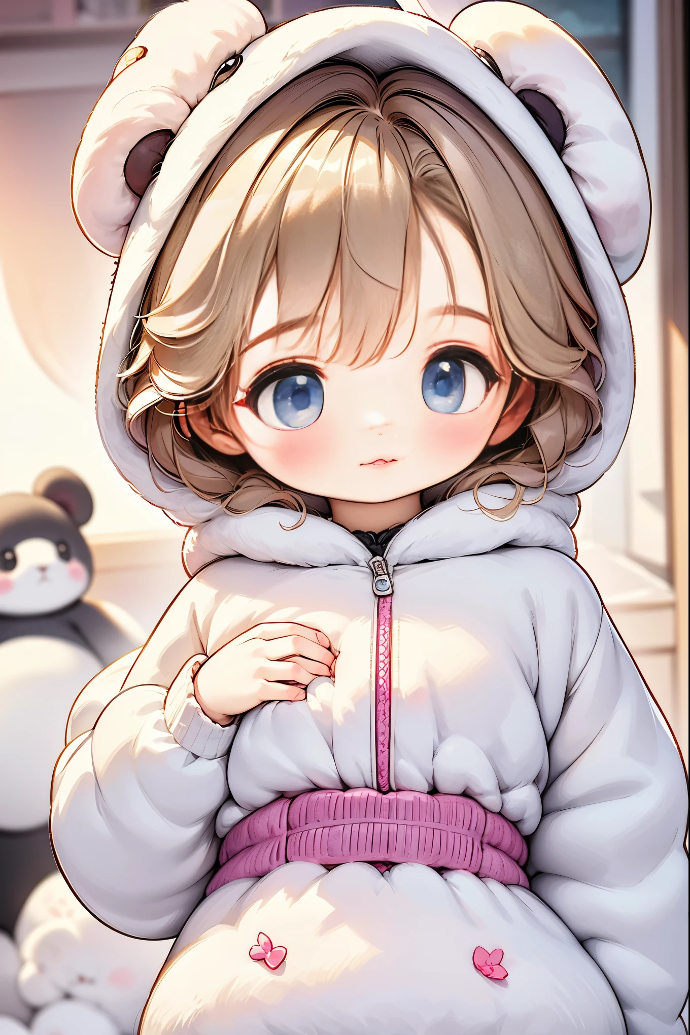 (Whole body:1.5, entire plane:1.5),a woman dressed in a fluffy panda bear costume :1.3, tiro de Whole body:1.5, wide angle, cute expression and , professional portrait, 8K hyper detailed, High resolution, detailed facial features, detailed clothing, Soft lighting, Capricious, elegant, pastel colours, adorable, 8k,HD.