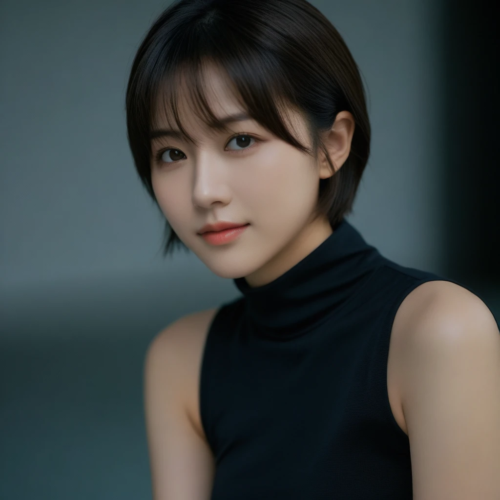 8k, Ultra-high resolution, Highest quality, masterpiece, 三分割法によるphotograph,Surreal, photograph, 1 Girl, (:1.3), pretty girl, Cute Face, Beautiful eyes in every detail, 細かくdetailedに,masterpiece,One Girl:1.2,Japan Female Teachers,extream close up,light smile,Black short hair,Bob with bangs,The World of Metal Gear Solid,(印象派の美しい少女のPortraiture),(Impressionist light and colour), (next generation special forces:1.3),(Warrior,Camouflage,Beautiful dark eyes, So cute and beautiful,16 years old0.8),Sharp contours,Looking down, (High-tech special forces), ((Nuclear aircraft carrier)),indoor, Light from above, Low contrast, (Side view),, Perfect and beautiful face ,完璧でCute Face, Skin with attention to detail, Perfect limbs、Narrow waist,Looking at the audience,(((Ideal body type))),A cup small breasts :2,Portraiture:2,Perfect Anatomy,鮮明なdetailed,detailed,Surreal,Light and shadow,glowing