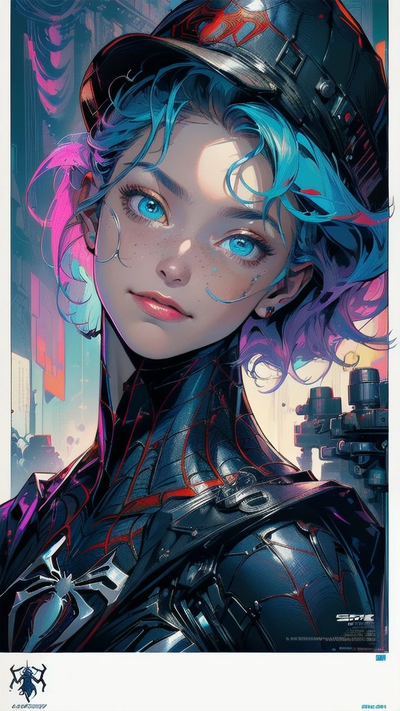 (((masterpiece, highest quality))),(((solo:1.2))),(((1girl:1.2))),32k wallpaper, very detailed, poster, vintage science fiction,(((((geometric cinematic movie poster))))), ((bauhaus)),(shape),(((abstract))),(mid century modern),movie poster,(((((portfolio))))),(((((Close-up))))),(((((bust up))))),((((more various angle)))),((((highlight)))),((((heterochromia)))),(((complete. detailed face))),((((Extremely talented)))),(((((most complecated futristic machine))))),(Colorful color scheme),(((detailed unlimited mechanic complete equipment : spiderman))),(((Absolutely nothing background))),(((cybernetic)))