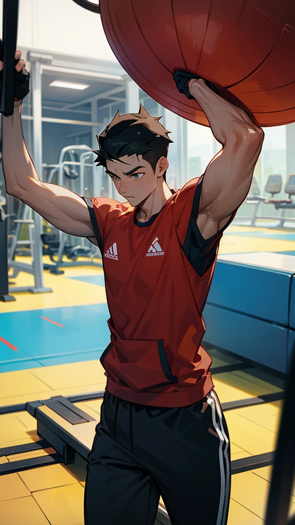 A thin man started going to the gym